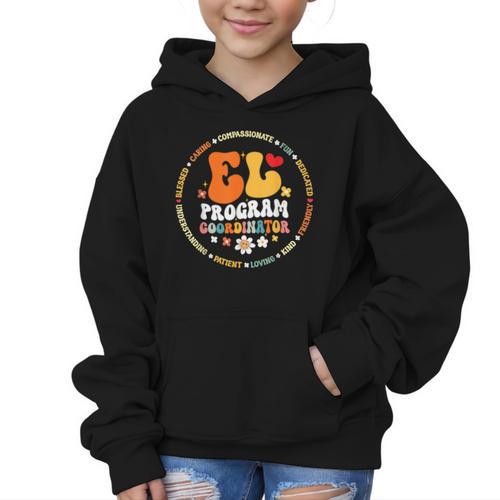 Groovy EL Program Coordinator Appreciation Back To School Graphic Kid Hoodie - Savourry