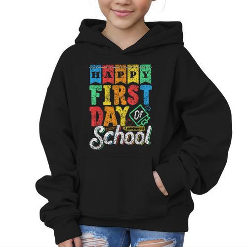 Happy First Day Of School Pupil Kids Grade Back To School 1 Graphic Kid Hoodie - Savourry