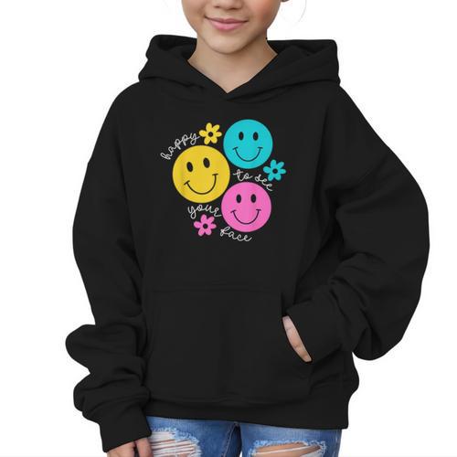 Happy To See Your Face Back To School First Day Of School Graphic Kid Hoodie - Savourry