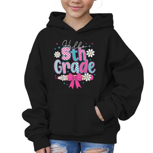 Hello Fifth Grade Team 5th Grade Back To School Boys Girls Graphic Kid Hoodie - Savourry