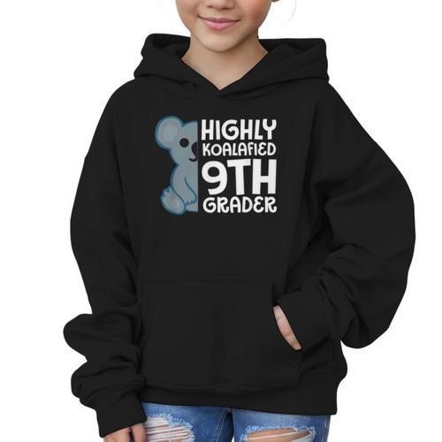 Highly Koalafied 9th Grader Koala Back To School Graphic Kid Hoodie - Savourry