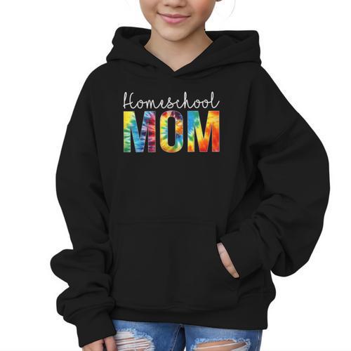 Homeschool Mom Tie Dye Back To School Day For Women For Work Graphic Kid Hoodie - Savourry
