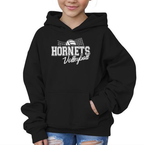 Hornets Volleyball Back To School Spirit Graphic Kid Hoodie - Savourry