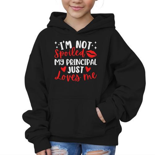 I'm Not Spoiled My Principal Just Loves Me Back To School Graphic Kid Hoodie - Savourry