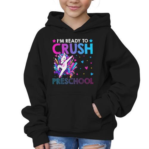 I'm Ready To Crush Preschool Dabbing Unicorn Back To School Graphic Kid Hoodie - Savourry