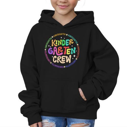 Kindergarten Crew Team Back To School 1st Day Of School Graphic Kid Hoodie - Savourry