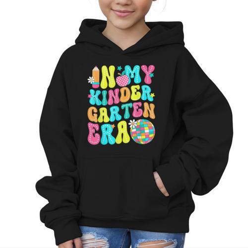 In My Kindergarten Era Groovy Back To School Graphic Kid Hoodie - Savourry