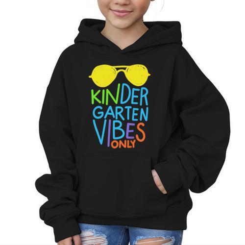 Kindergarten Vibes Only Glow Sunglasses Back To School Graphic Kid Hoodie - Savourry