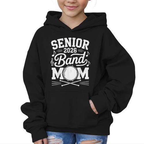 My Last First Day Senior 2026 Band Mom Back To School Retro Graphic Kid Hoodie - Savourry