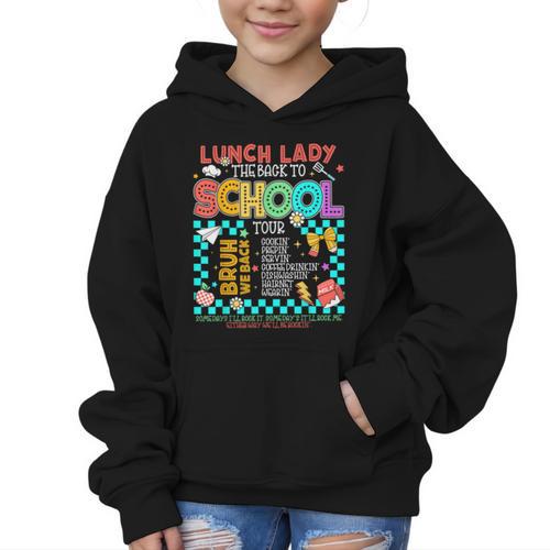 Lunch Lady Back To School Tour Cooking Worker Cafeteria Crew Graphic Kid Hoodie - Savourry