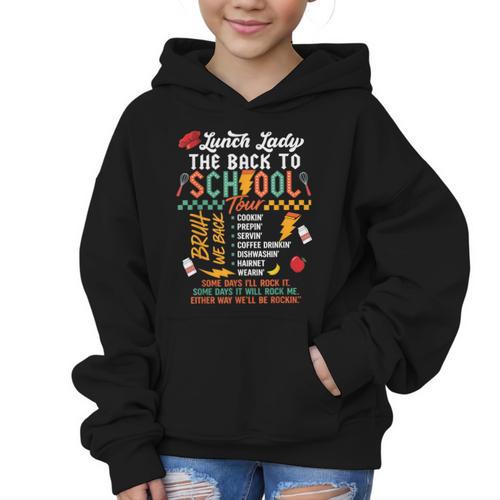 Lunch Lady Back To School Tour Graphic Kid Hoodie - Savourry