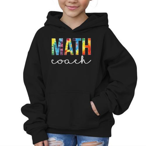 Math Coach For Work Tie Dye Back To School Appreciation Day Graphic Kid Hoodie - Savourry
