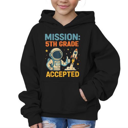 Mission Fifth 5th Grade Accepted Back To School Vintage Graphic Kid Hoodie - Savourry