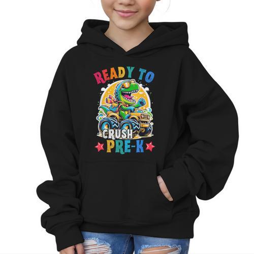 Monster Truck Dinosaur Boys Back To School Crush Pre-k Kids Graphic Kid Hoodie - Savourry