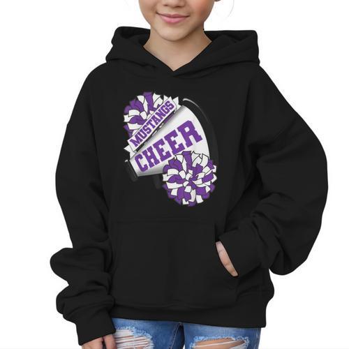Mustangs Cheer Back To School Cheerleading Spirit P Graphic Kid Hoodie - Savourry
