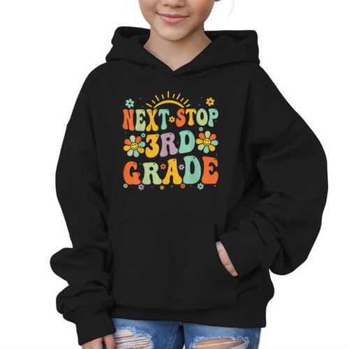 Next Stop 3rd Grade Graduation To Third Grade Back To School Graphic Kid Hoodie - Savourry