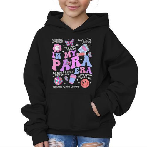 In My Para Era Paraprofessional Paraeducator Back To School Graphic Kid Hoodie - Savourry