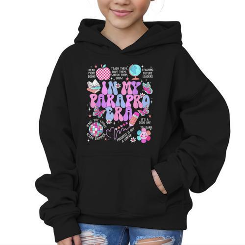 In My Parapro Era Paraprofessional First Day Back To School Graphic Kid Hoodie - Savourry
