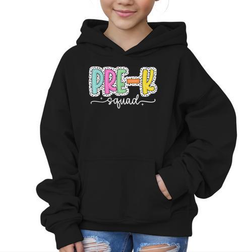 Pre-k Squad Back To School Dalmatian Dots Graphic Kid Hoodie - Savourry