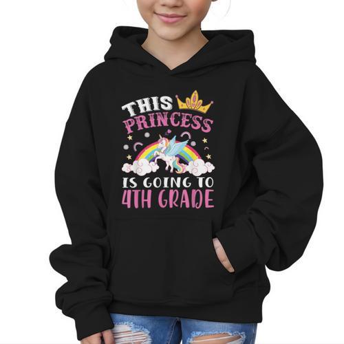 Princess Going To 4th Grade Tee For Girls Back To School Graphic Kid Hoodie - Savourry