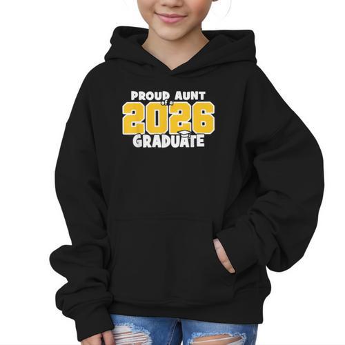 Proud Aunt Of 2026 Graduate Matching Back To School GY Graphic Kid Hoodie - Savourry