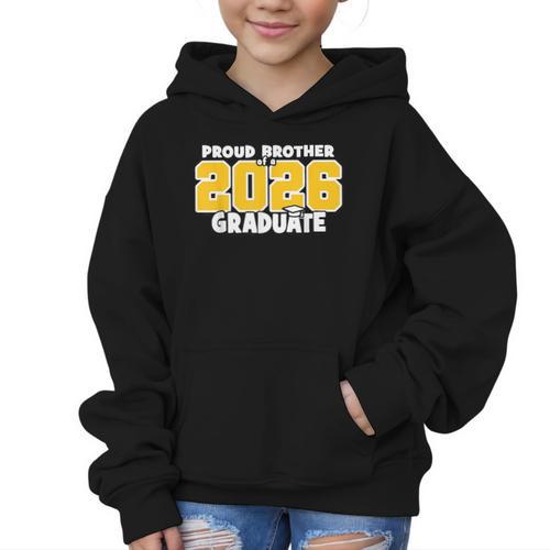 Proud Brother Of 2026 Graduate Matching Back To School GY Graphic Kid Hoodie - Savourry