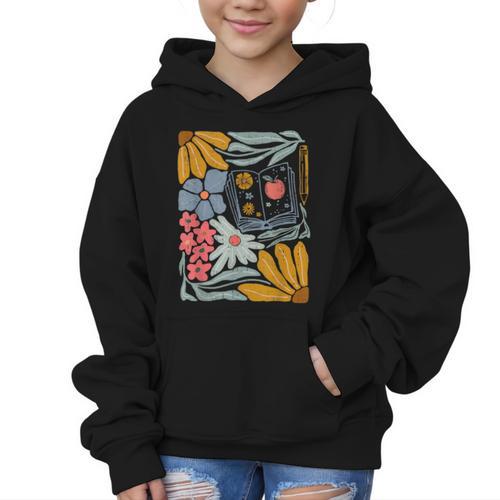 Retro Boho Flower Floral Back To School First Day Of School Graphic Kid Hoodie - Savourry