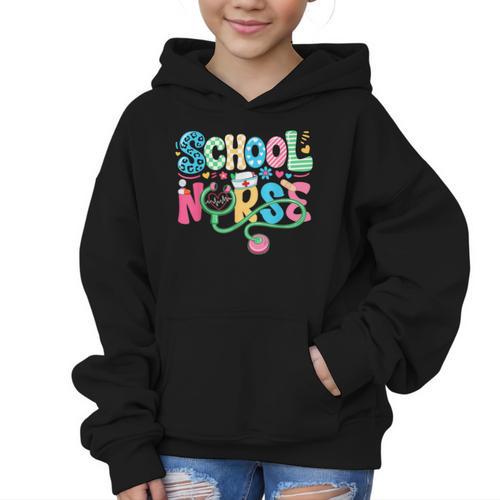 School Nurse Colorful Costume Back To School Nursing Job Graphic Kid Hoodie - Savourry