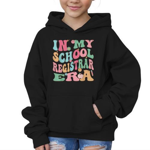 In My School Registrar Era Retro Back To School Graphic Kid Hoodie - Savourry