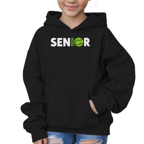 Senior Tennis 2026 Class Of 2026 Graduate Back To School Fun Graphic Kid Hoodie - Savourry