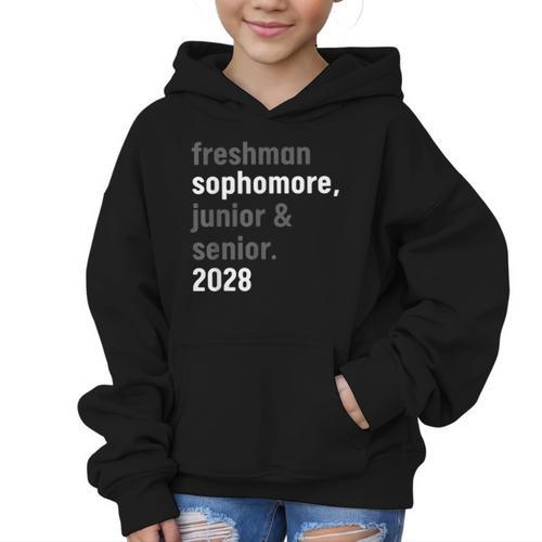 Sophomore Class Of 2028 Shirt Back To School High School Tee Graphic Kid Hoodie - Savourry