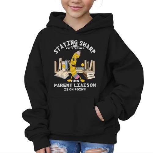 Stay Sharp Parent Liaison Back To School Pencil Graphic Kid Hoodie - Savourry