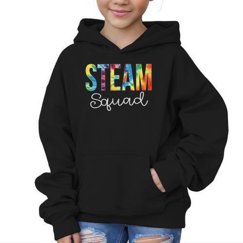 STEAM Squad For Work Tie Dye Back To School Appreciation Day Graphic Kid Hoodie - Savourry