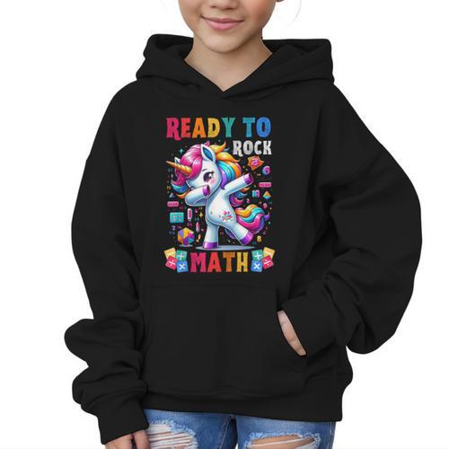 Student Back To School Math Squad Kids Girls Smarter Unicorn Graphic Kid Hoodie - Savourry