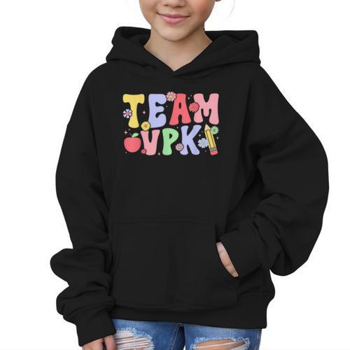 Team VPK First Day Of VPK Back To School VPK Graphic Kid Hoodie - Savourry