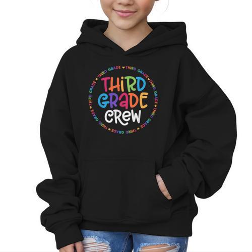 Third Grade Crew Back To School Matching Tee For 3rd Grade Graphic Kid Hoodie - Savourry