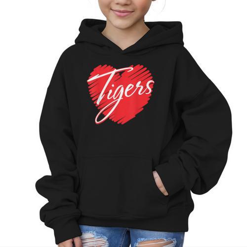 Tigers Heart Back To School Spirit R Graphic Kid Hoodie - Savourry