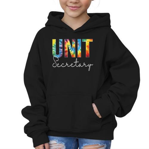Unit Secretary Women Tie Dye Back To School Appreciation Day Graphic Kid Hoodie - Savourry