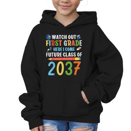 Watch Out First Grade Here I Come Shirts Back To School Graphic Kid Hoodie - Savourry