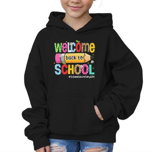 Welcome Back To School School Secretary Life Leopard Graphic Kid Hoodie - Savourry