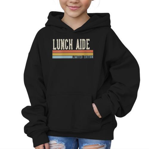 Women's Lunch Aide Week Retro Vintage Back To School Day Graphic Kid Hoodie - Savourry