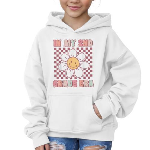 In My 2nd Grade Era Cute Groovy Second Grade Back To School Graphic Kid Hoodie - Savourry