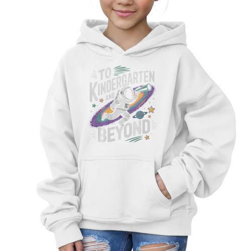 Back To School To Kindergarten And Beyond Astronaut In Space Premium Tri-Blend Graphic Kid Hoodie - Savourry
