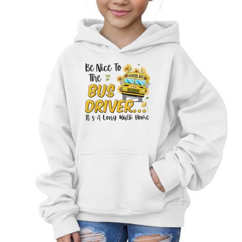 Back To School Be Nice To The Bus Driver Magic School Bus Graphic Kid Hoodie - Savourry