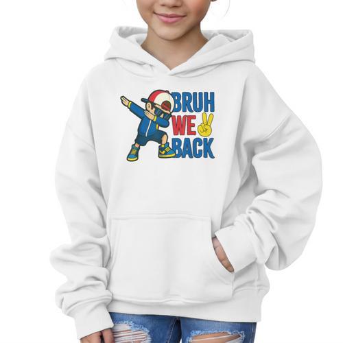 Bruh We Back To School Dabbing First Day Of School Graphic Kid Hoodie - Savourry