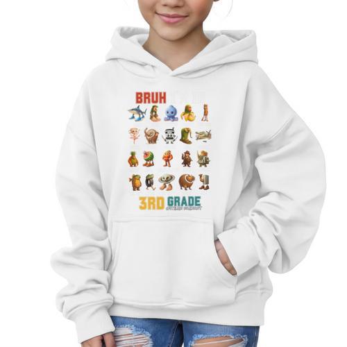 Bruh I’m In 3rd Grade Back To School Italian Brainrot Premium Tri-Blend Graphic Kid Hoodie - Savourry