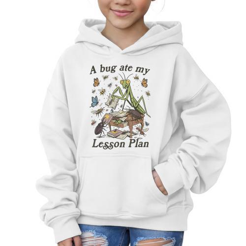 Bug Lover Insect Back To School A Bug Ate My Lesson Plan Graphic Kid Hoodie - Savourry