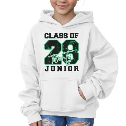 Class Of 2028 Junior High School Back To School 11th Grade Graphic Kid Hoodie - Savourry