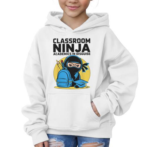 Classroom Ninja Academics In Disguise Back To School Student Graphic Kid Hoodie - Savourry