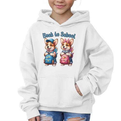 Corgi Dog Student To School Happy Back To School Graphic Kid Hoodie - Savourry